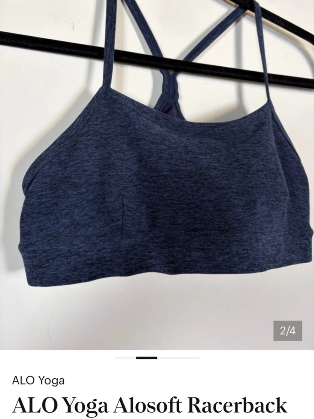 ALO Yoga Navy Alosoft Strappy Racerback Bralette